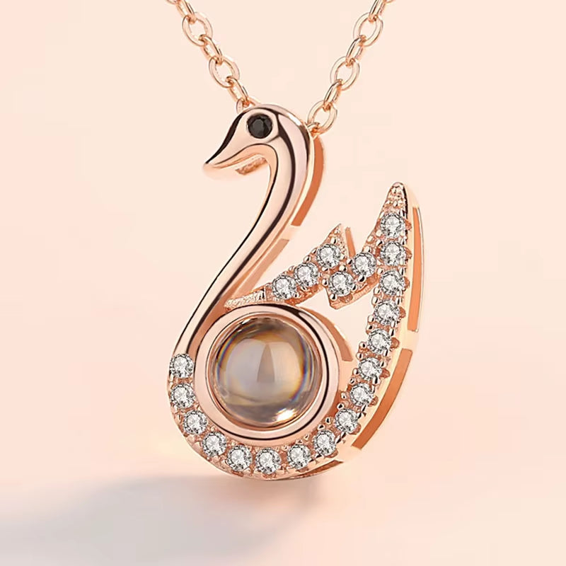 I LOVE YOU in 100 Languages Projection Necklace for Memory of Choker Collier round Gifts Shaped Dropshipping