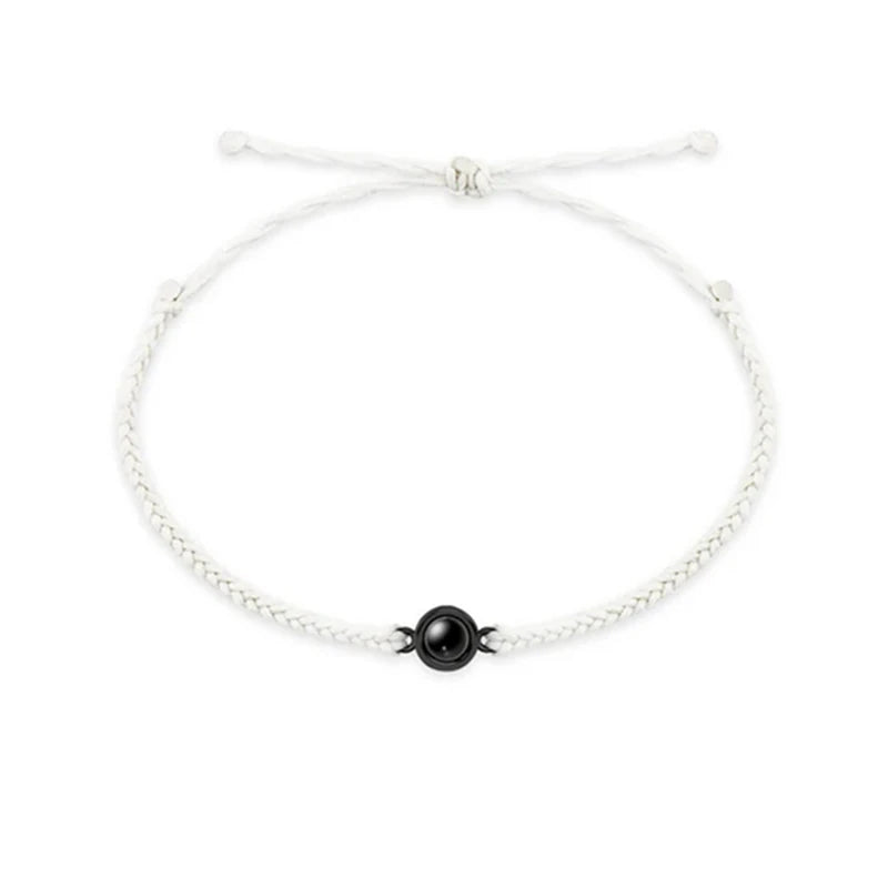 Wholesale Custom Projection Bracelet Adjustable Circle Photo Projection Bangles Colour Braided Bracelets for Women Commemorative
