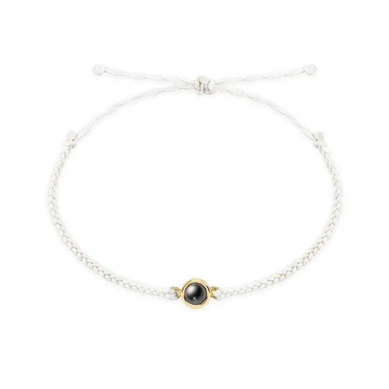 Wholesale Custom Projection Bracelet Adjustable Circle Photo Projection Bangles Colour Braided Bracelets for Women Commemorative