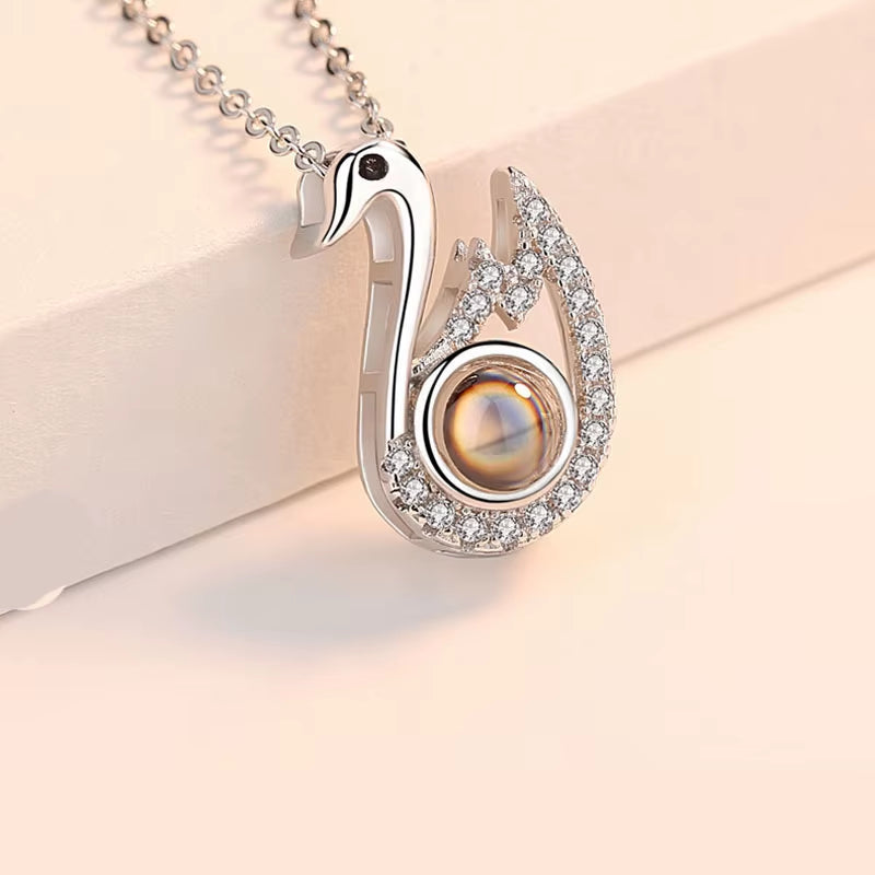 I LOVE YOU in 100 Languages Projection Necklace for Memory of Choker Collier round Gifts Shaped Dropshipping