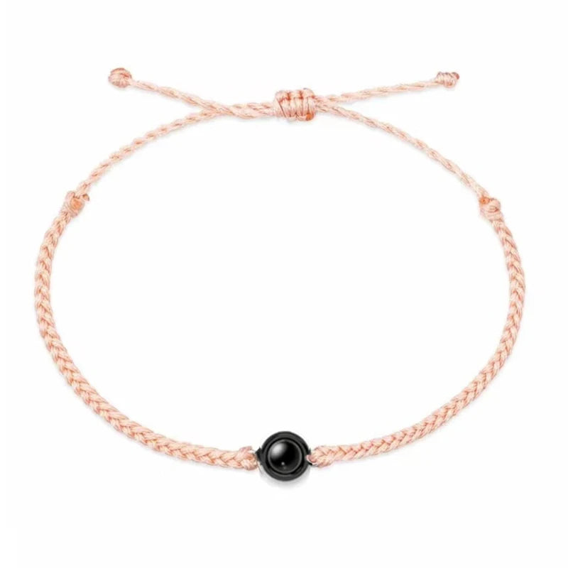 Wholesale Custom Projection Bracelet Adjustable Circle Photo Projection Bangles Colour Braided Bracelets for Women Commemorative
