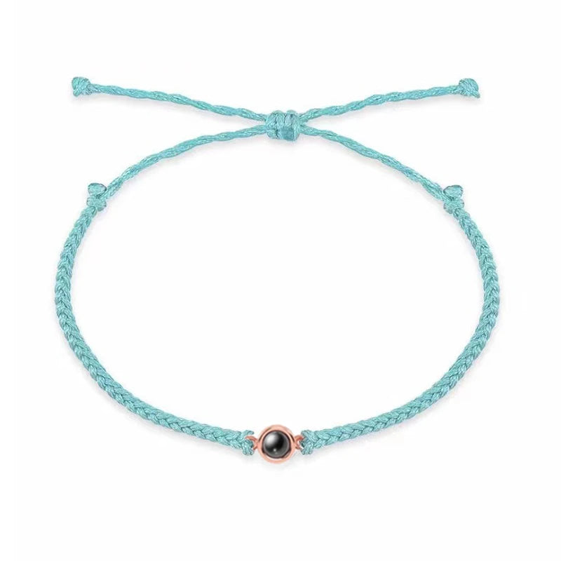Wholesale Custom Projection Bracelet Adjustable Circle Photo Projection Bangles Colour Braided Bracelets for Women Commemorative