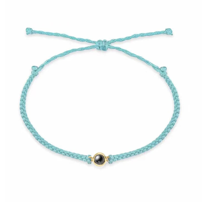 Wholesale Custom Projection Bracelet Adjustable Circle Photo Projection Bangles Colour Braided Bracelets for Women Commemorative