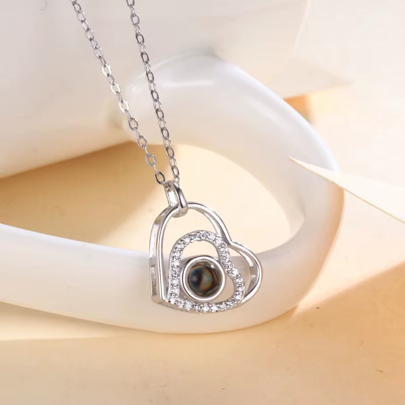 I LOVE YOU in 100 Languages Projection Necklace for Memory of Choker Collier round Gifts Shaped Dropshipping