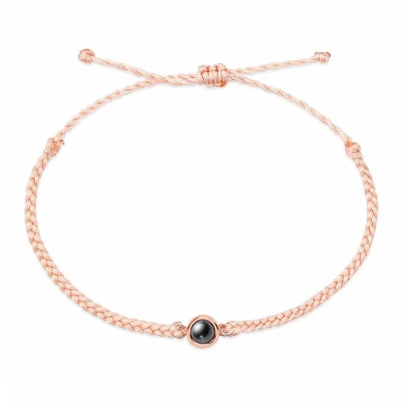 Wholesale Custom Projection Bracelet Adjustable Circle Photo Projection Bangles Colour Braided Bracelets for Women Commemorative