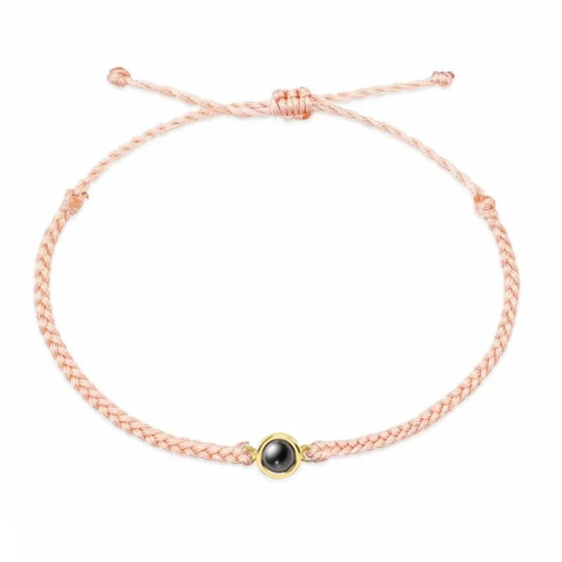 Wholesale Custom Projection Bracelet Adjustable Circle Photo Projection Bangles Colour Braided Bracelets for Women Commemorative