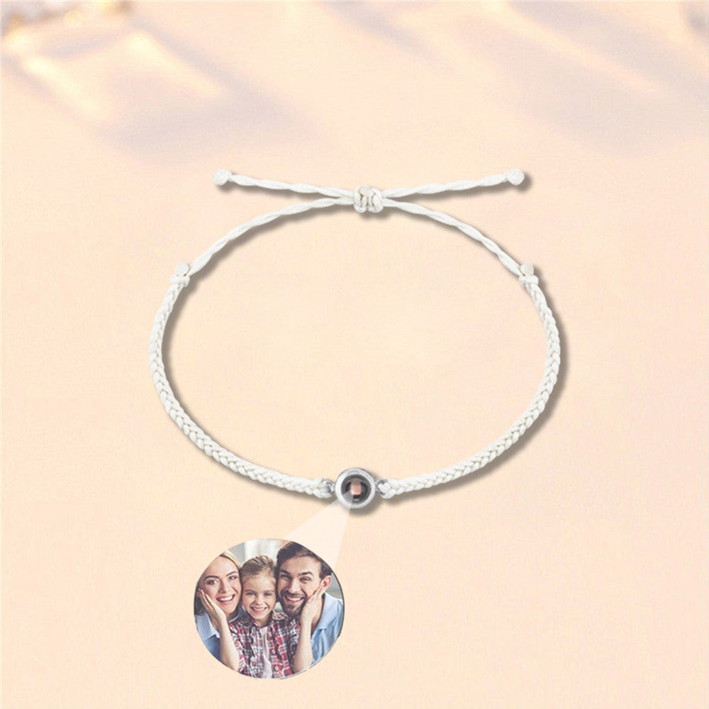 Creative Customized Color Photo Projection Bracelet Hand Woven Lovers Personality Jewelry for Men and Women Valentine'S Day Gift