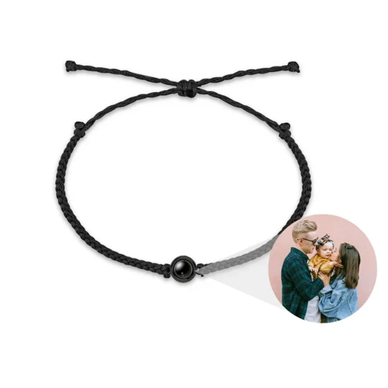 Wholesale Custom Projection Bracelet Adjustable Circle Photo Projection Bangles Colour Braided Bracelets for Women Commemorative