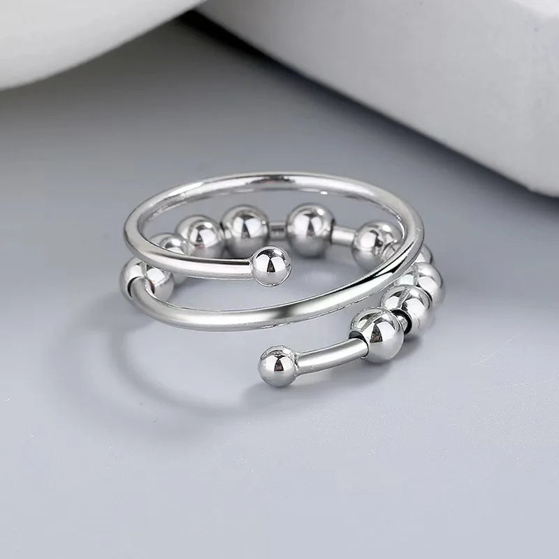 Zircon Hug Rings for Women Stainless Steel Geometric Hug Couple Adjustable Ring Wedding Christmas Aesthetic Jewelry Gift Anillos