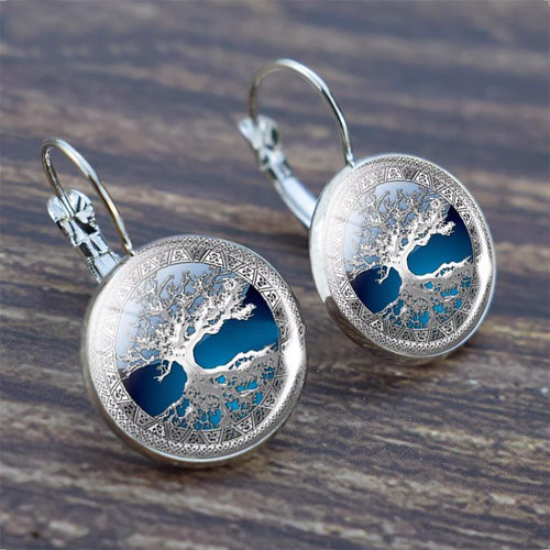 Boucles D’Oreilles Raffinées Motif Arbre De Vie En Argent