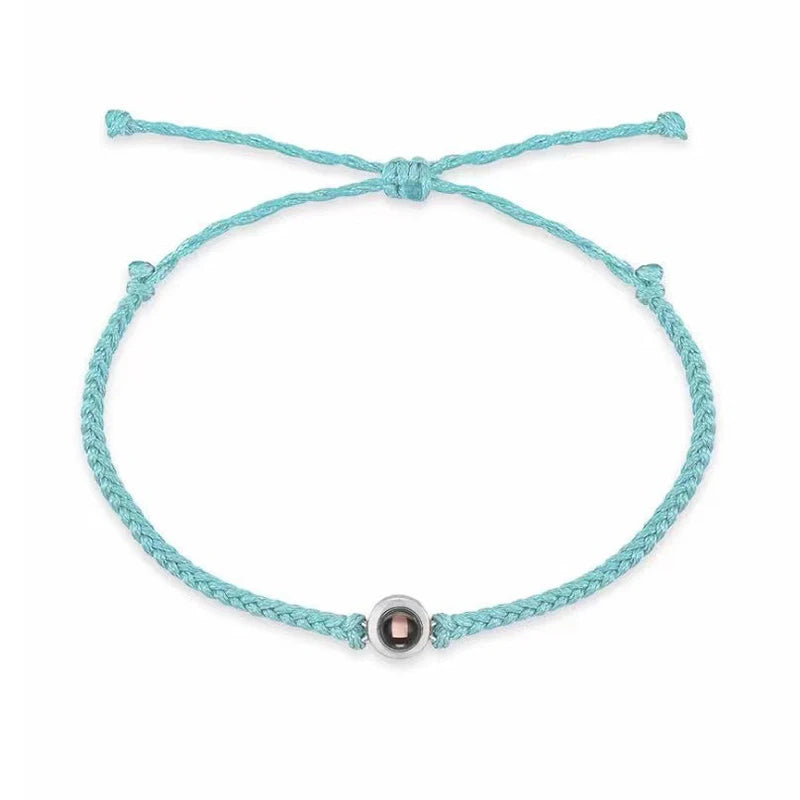 Wholesale Custom Projection Bracelet Adjustable Circle Photo Projection Bangles Colour Braided Bracelets for Women Commemorative