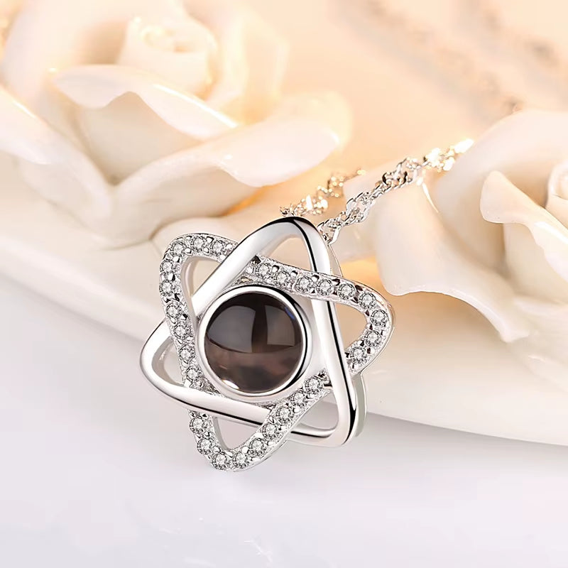 I LOVE YOU in 100 Languages Projection Necklace for Memory of Choker Collier round Gifts Shaped Dropshipping