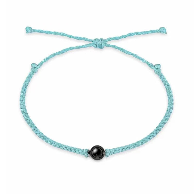 Wholesale Custom Projection Bracelet Adjustable Circle Photo Projection Bangles Colour Braided Bracelets for Women Commemorative